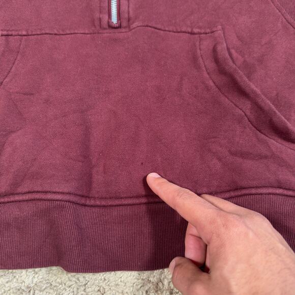 Lululemon Scuba Hoodie Womens Size XL/XXL Maroon Oversized Crop Half Zip W3DM4S - Picture 5 of 9